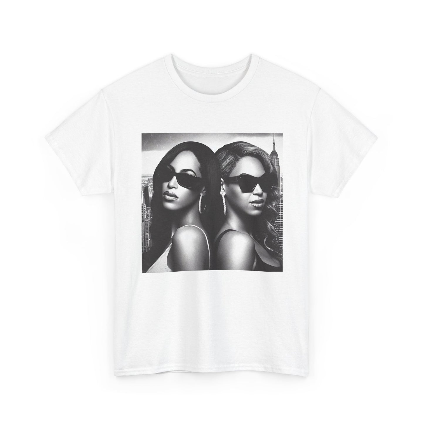 Aaliyah and Beyonce Tshirt Retro Hip Hop Graphic Vintage Unisex Heavy Cotton Tee