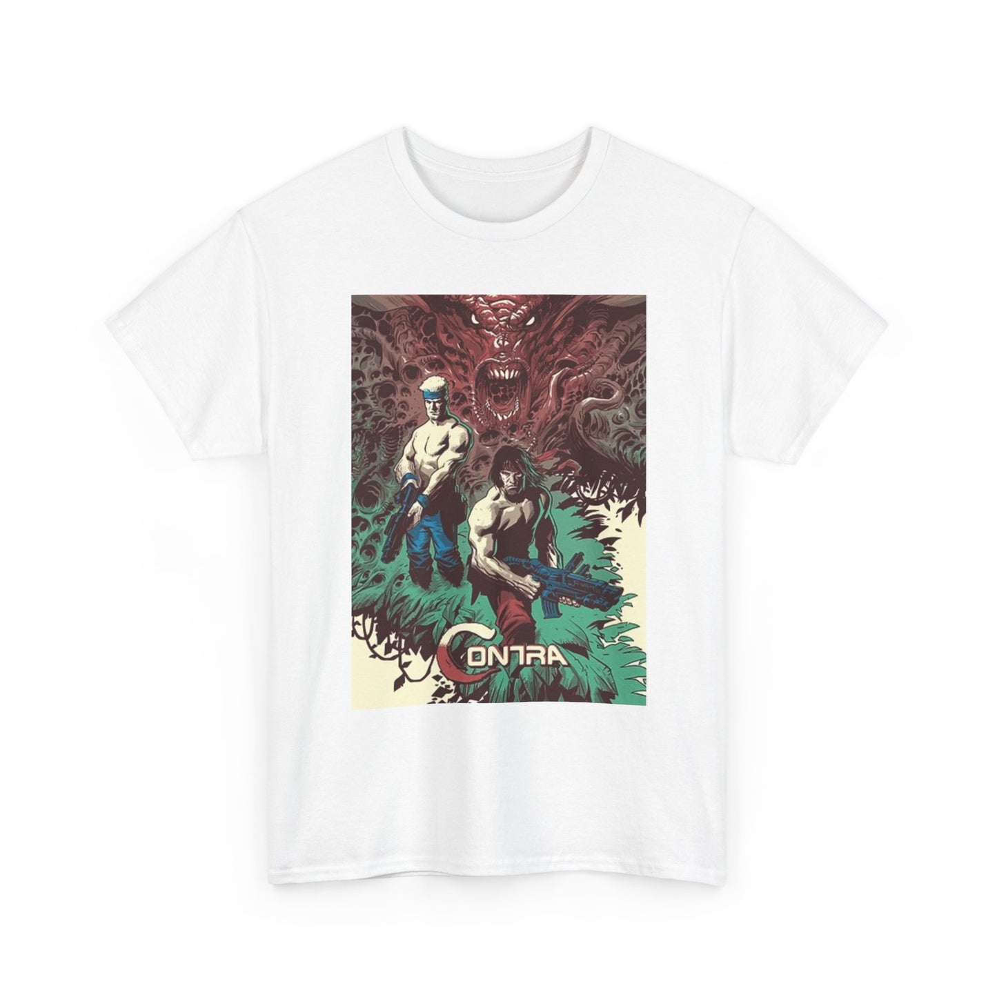 Contra Graphic T Shirt Vintage Video Games Unisex Heavy Cotton Tee