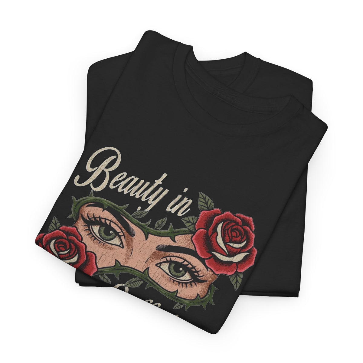 Beauty Is Suffering Graphic T Shirt Men's Heavy Cotton Tee