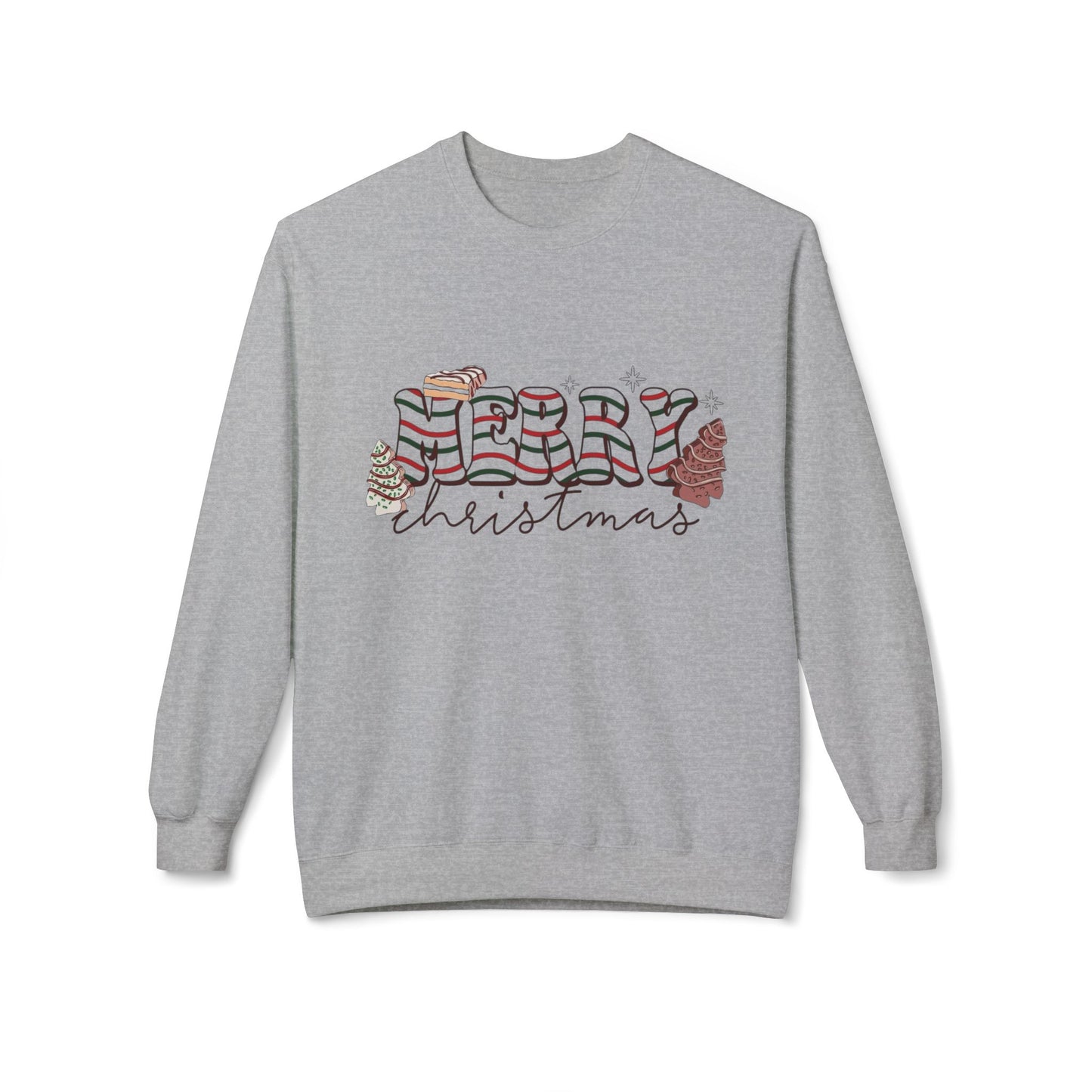Christmas Tree Cakes Sweater Funny NEW Unisex Fleece Crewneck Sweatshirt