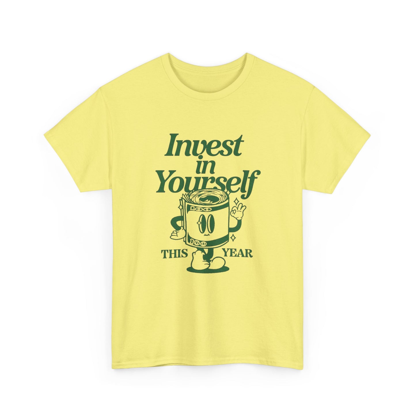 Invest In Yourself This Year Graphic T Shirt NEW Unisex Heavy Cotton Tee