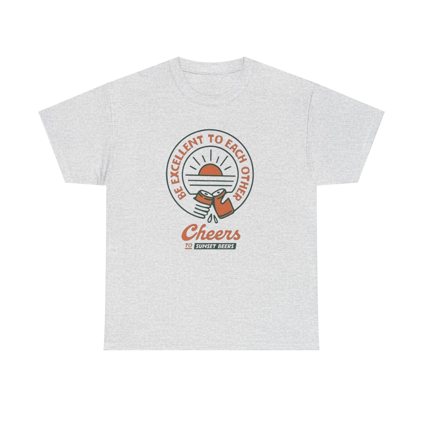 Cheers To Sunset Beers Graphic T Shirt ADULT NEW