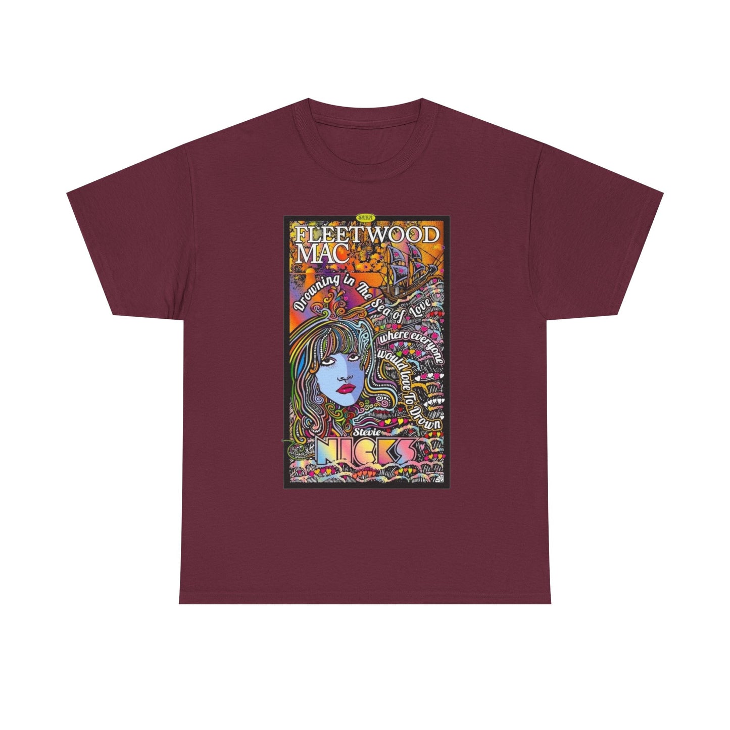 Fleetwood Mac T-shirt graphic vintage art 70s Unisex Heavy Cotton Tee