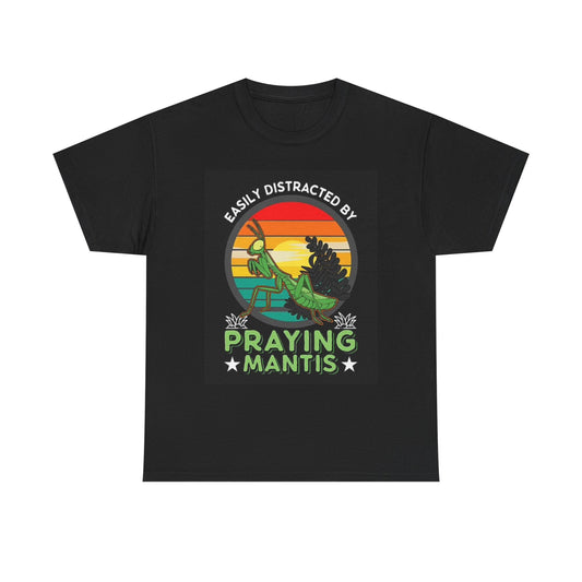 Easily Distracted By Praying Mantis T Shirt BRAND NEW Apparel Unisex Graphic Tee
