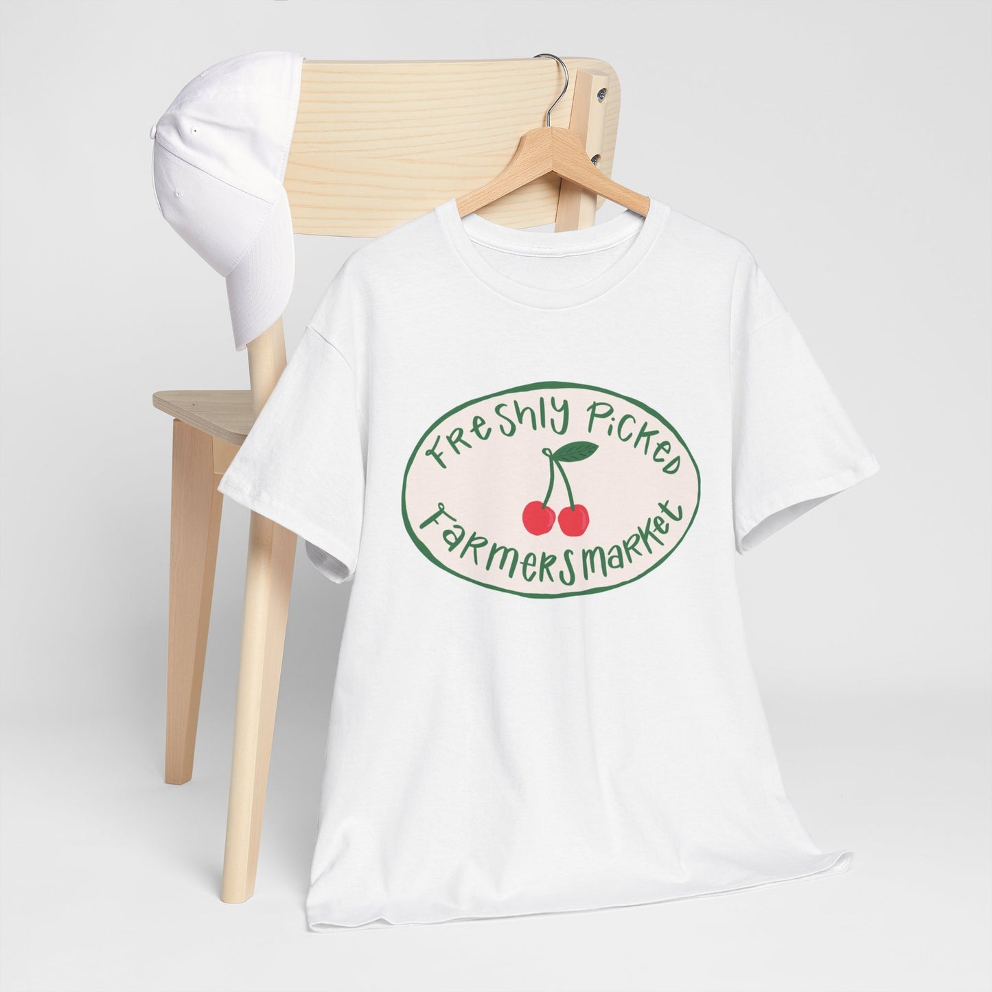 Freshly Picked Farmers Market Graphic T Shirt Retro Men's Heavy Cotton Tee
