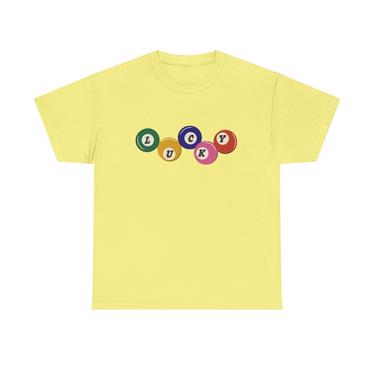 Lucky Pool Balls Retro Graphic T Shirt Men's Heavy Cotton Tee