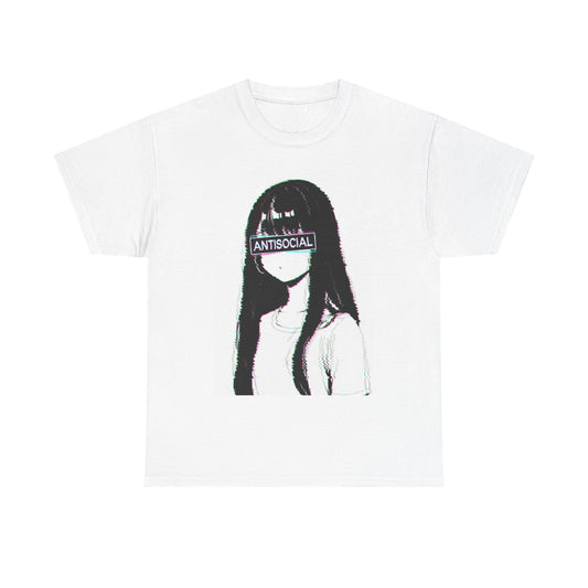 Waifu Anime T-shirt Girl Graphic Cartoon Retro Gaming Unisex Heavy Tee Gamer vv