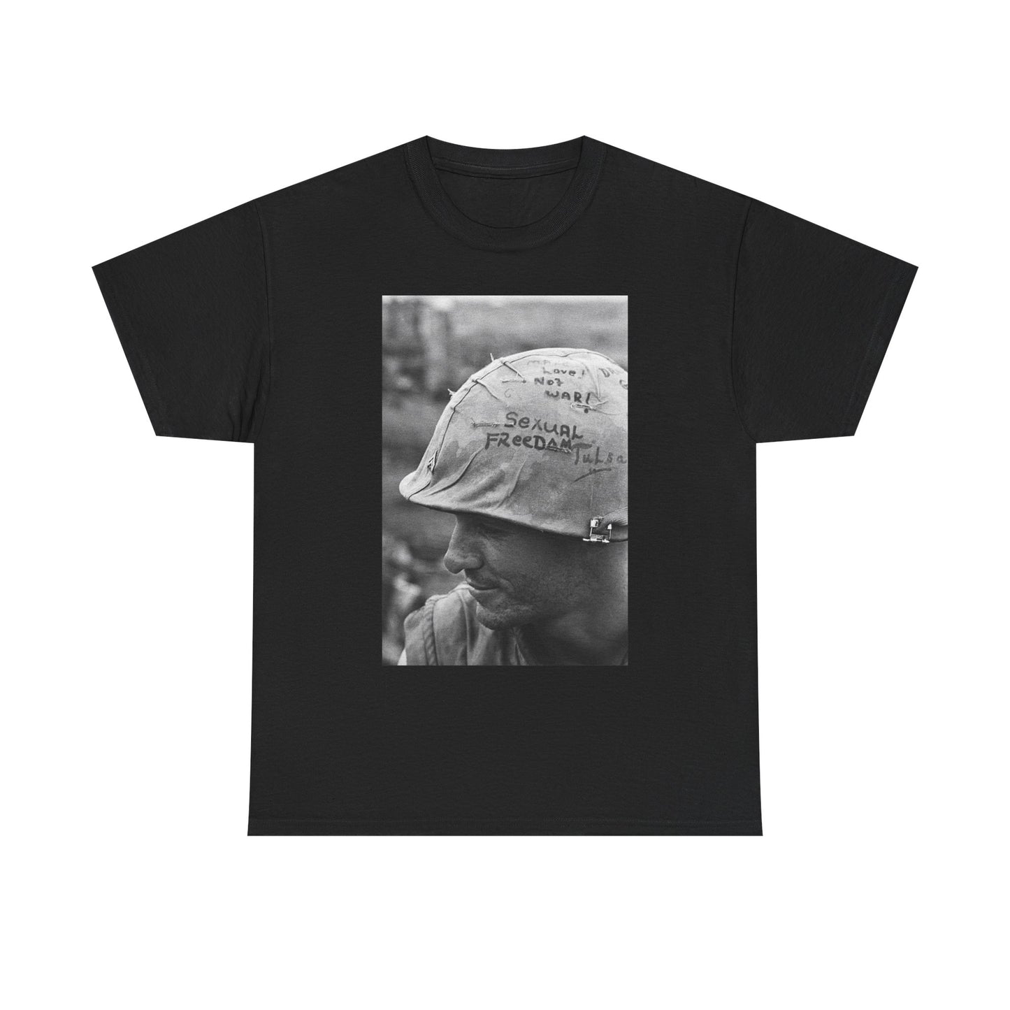 Make Love Not War Shirt Vintage Vietnam Era Art Poster Military Unisex Heavy
