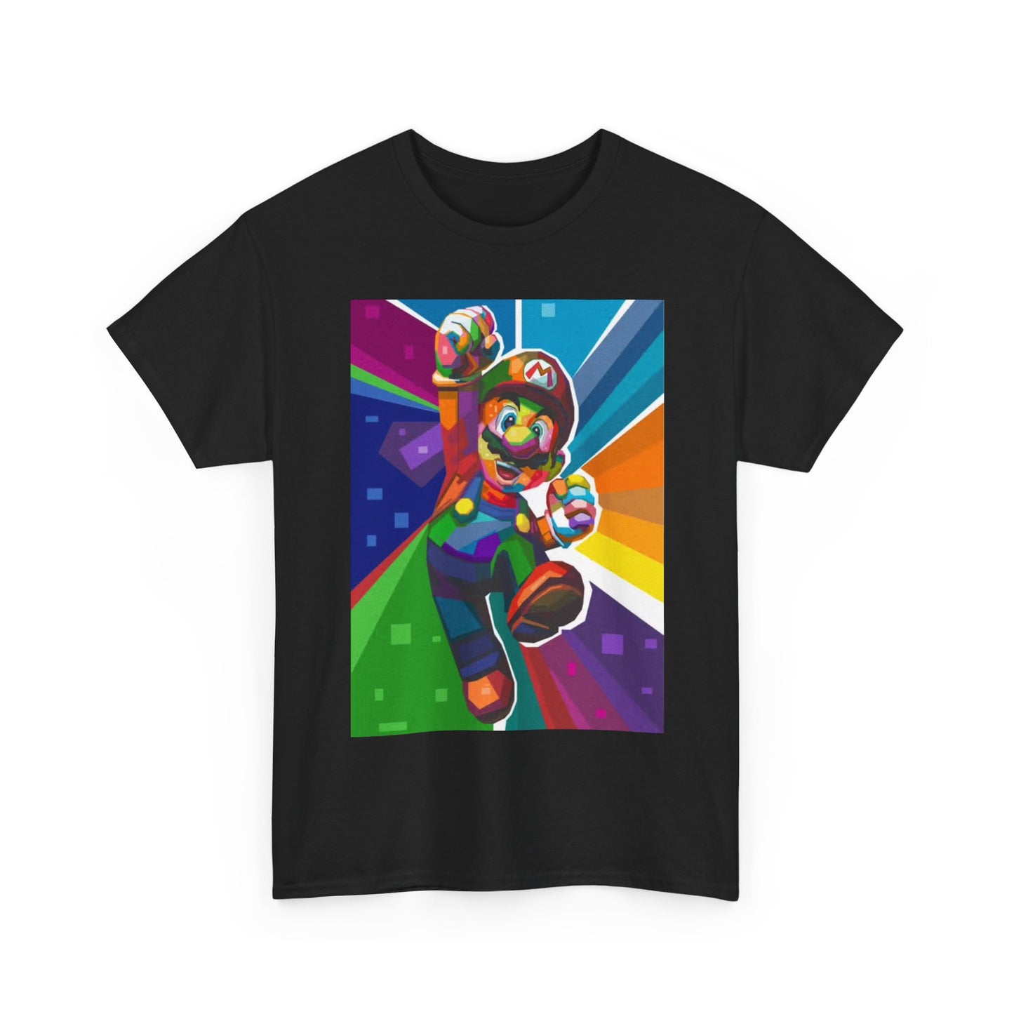 Mario Tshirt Retro n64 Gaming Gamer neon Graphic Unisex Heavy Cotton Tee