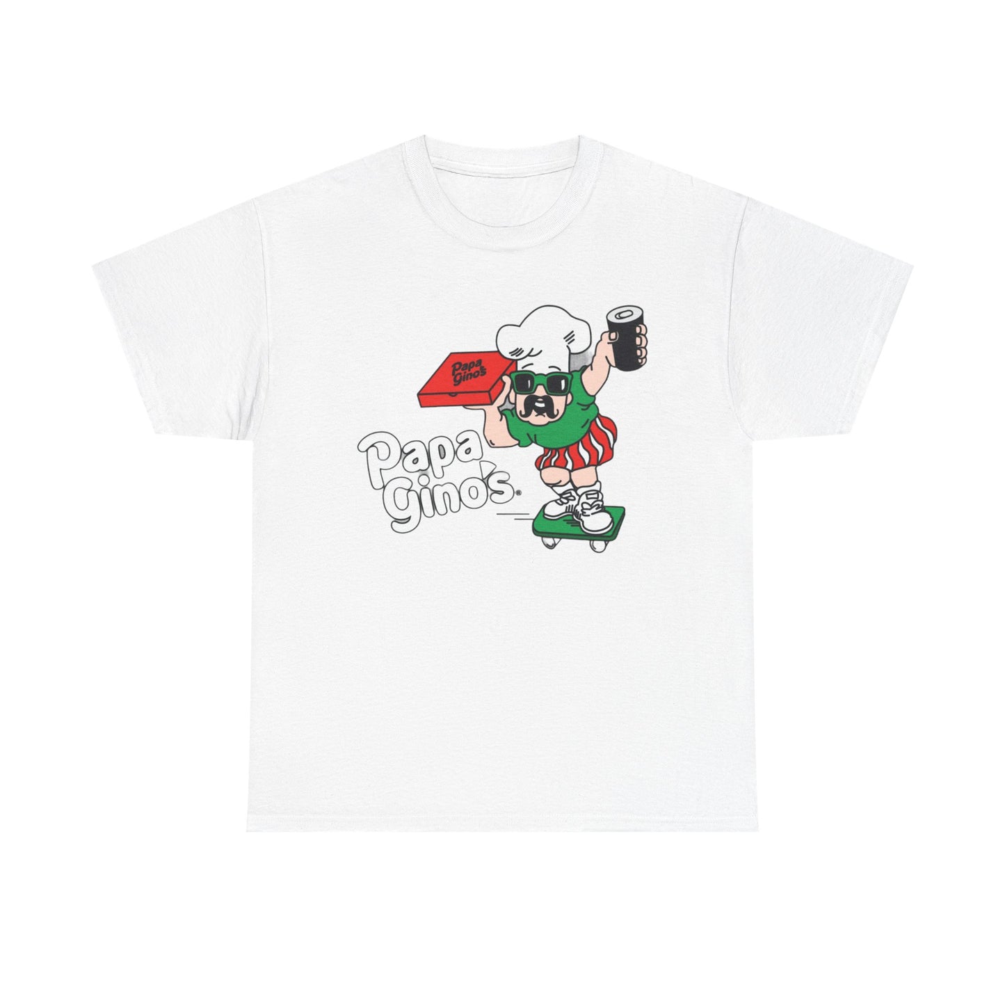 Papa Ginos Shirt Retro Logo Boston New England Pizza Unisex Heavy Cotton Tee