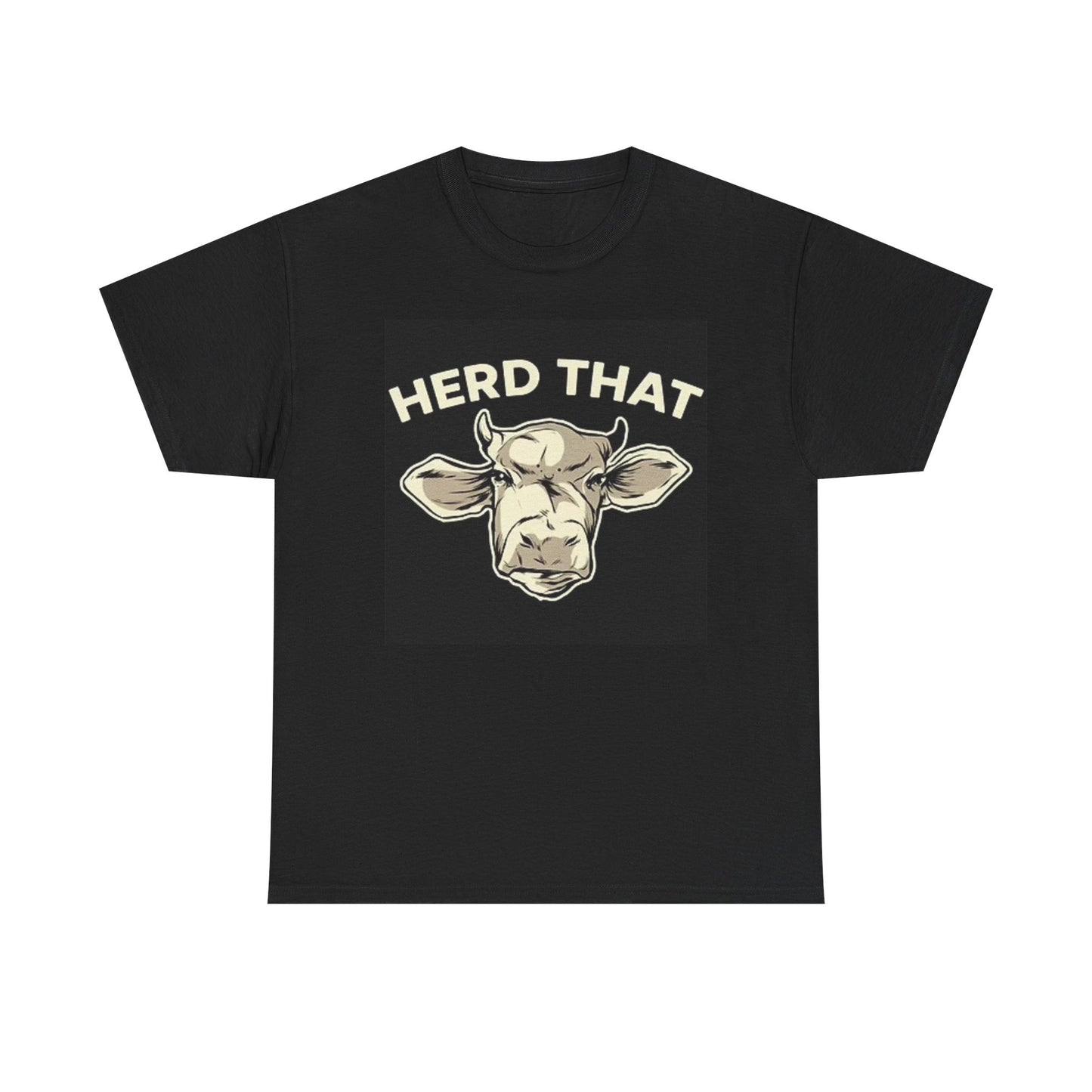 Herd That Funny Cow Graphic T Shirt Unisex Heavy Cotton Tee