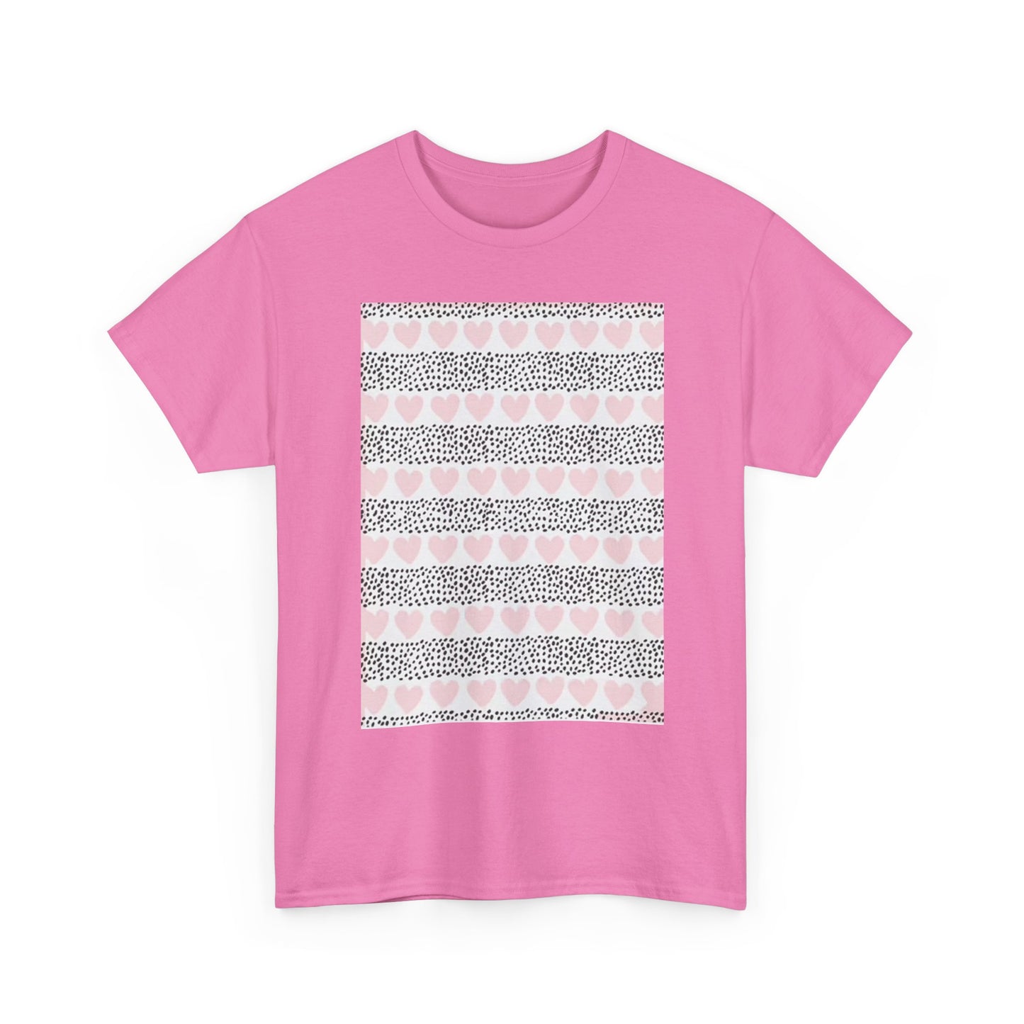 Pink Hearts Graphic T Shirt Love Amor Unisex Heavy Cotton Tee