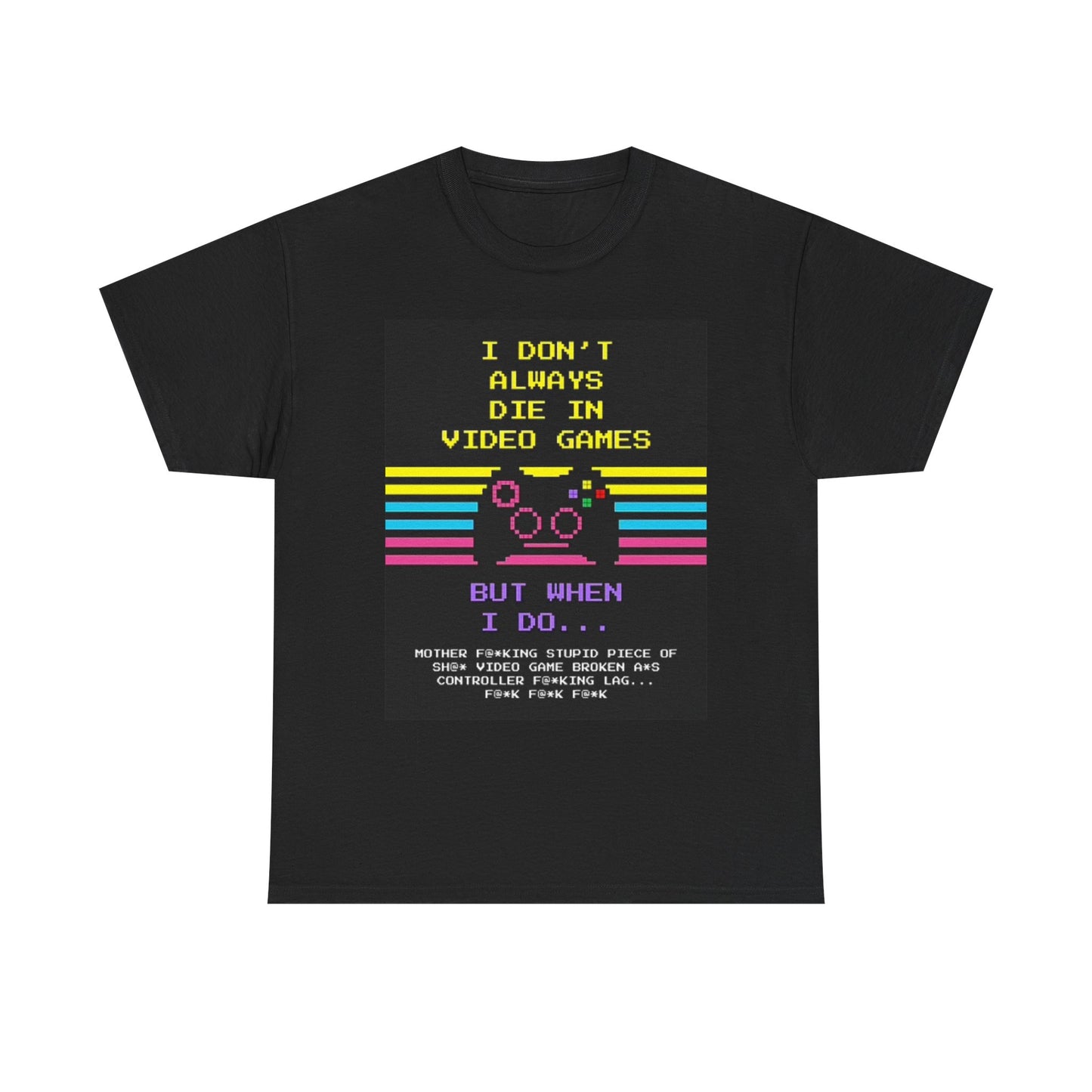 Funny Video Games Graphic T Shirt Retro 90s Vibes Unisex Heavy Cotton Tee