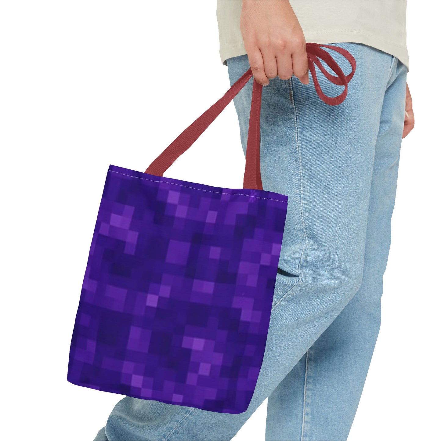 90s Pixelated Purple Multi Color BRAND NEW MODERN Tote Bag (AOP)