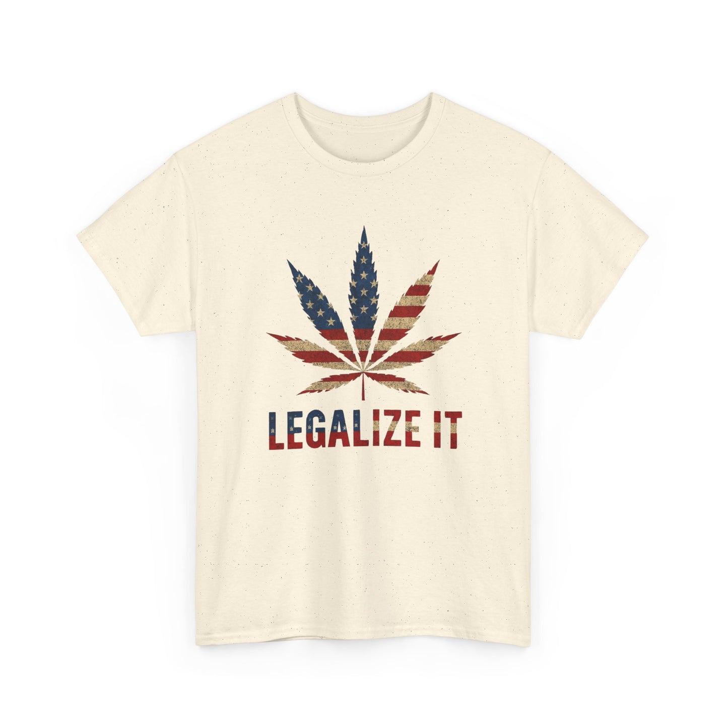 Legalize It American Flag Weed Leaf Graphic T Shirt Unisex Heavy Cotton Tee Gift