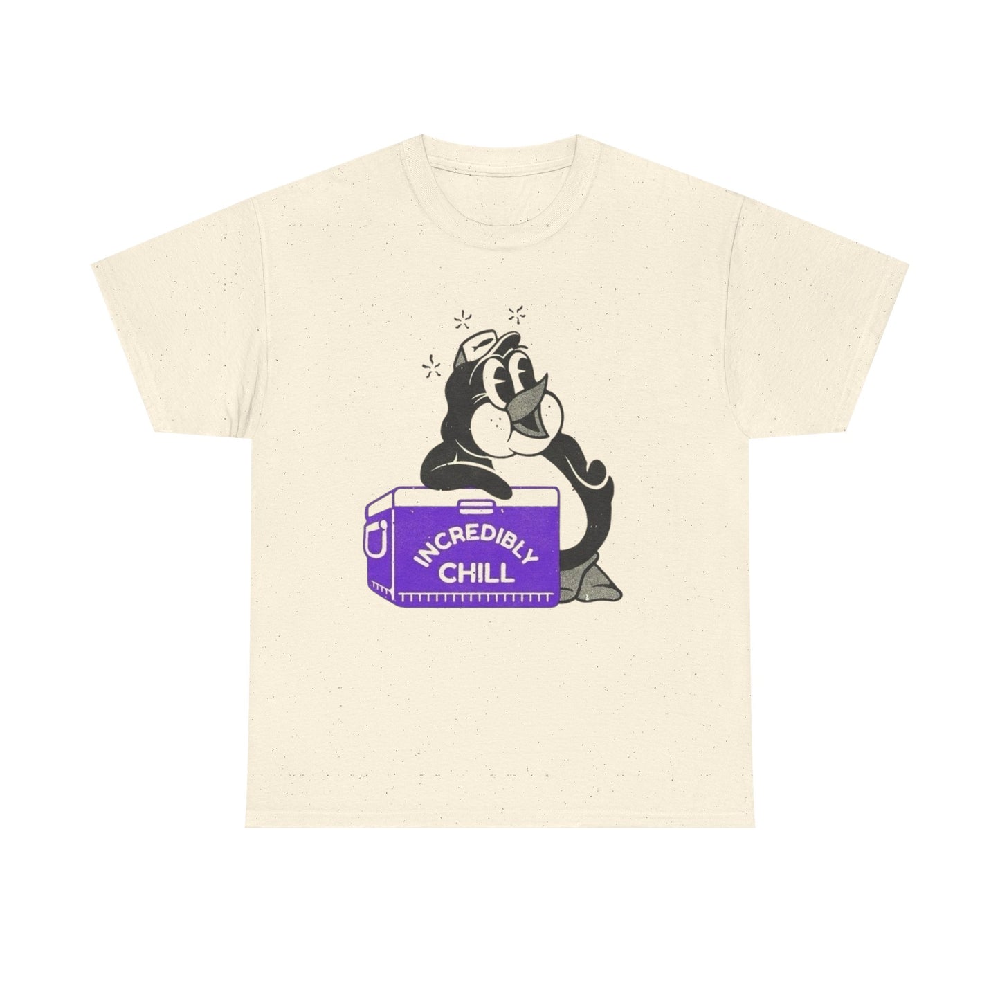 Incredibly Chill Penguin Graphic T Shirt Unisex Heavy Cotton Tee New Gift