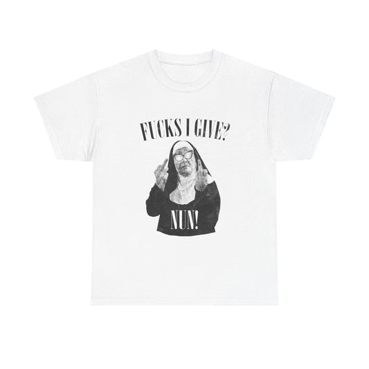 No F's I Give None Funny Jokes Graphic T Shirt Unisex Heavy Cotton Tee