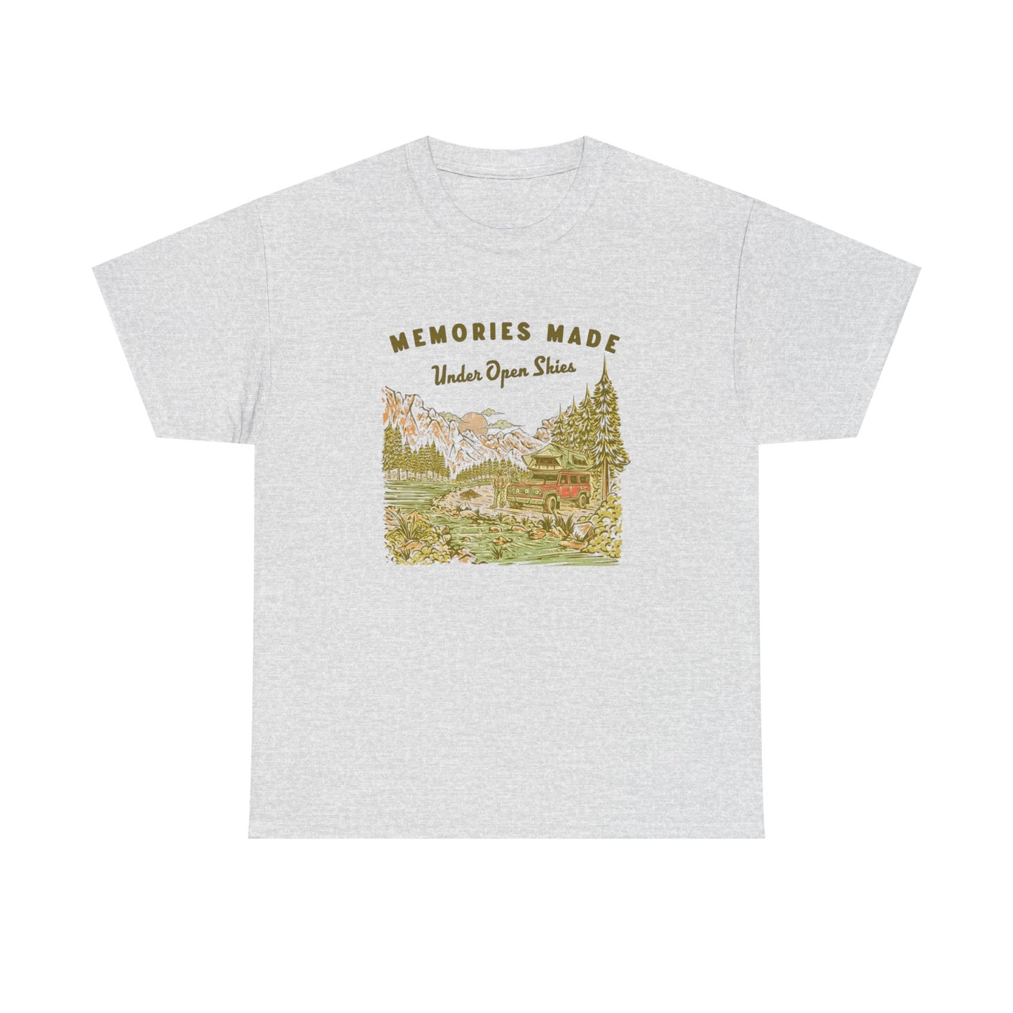 Memories Under The Stars Camping Graphic T Shirt Unisex Heavy Cotton Tee