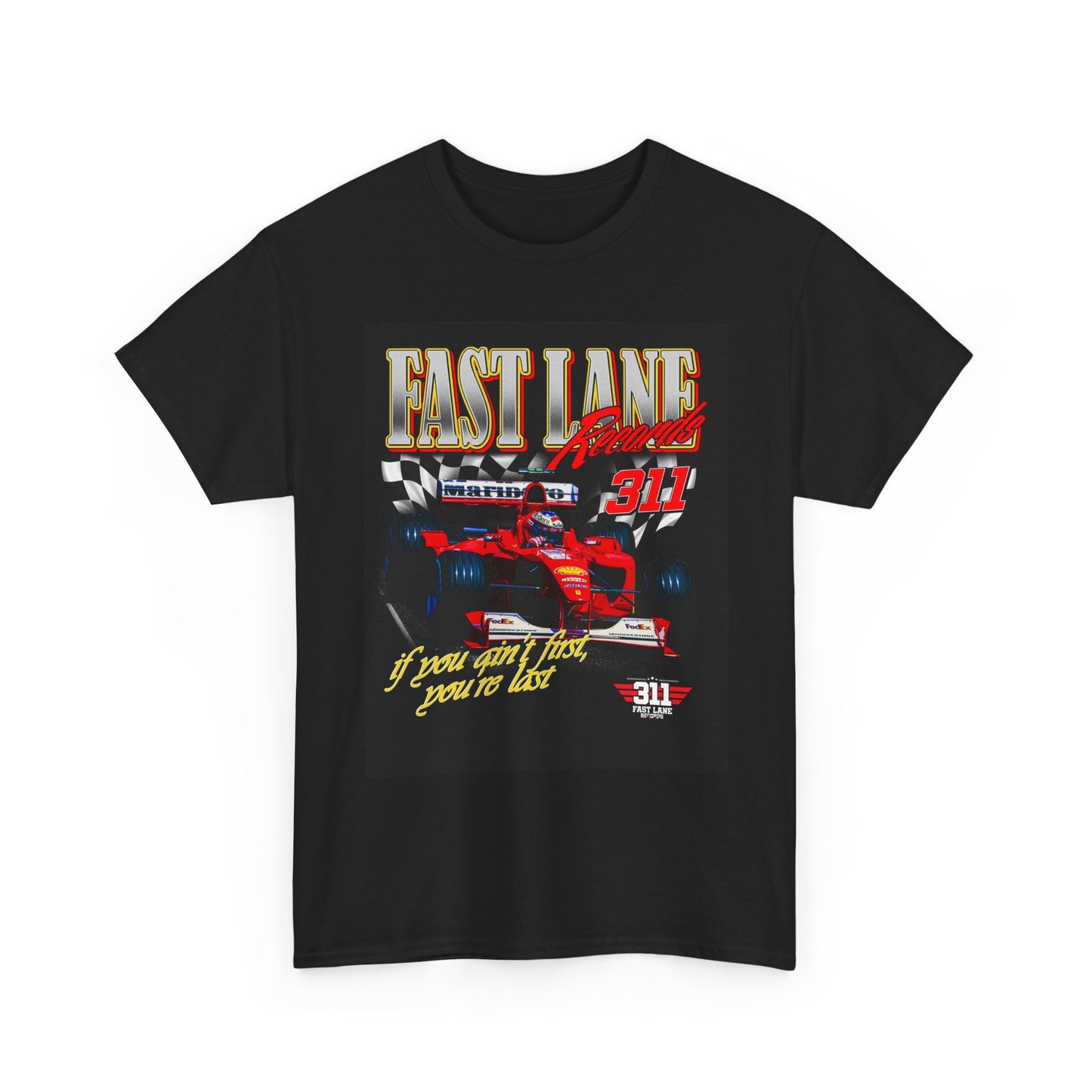 Fast Lane Records Graphic T Shirt Ricky Bobby Unisex Heavy Cotton Tee