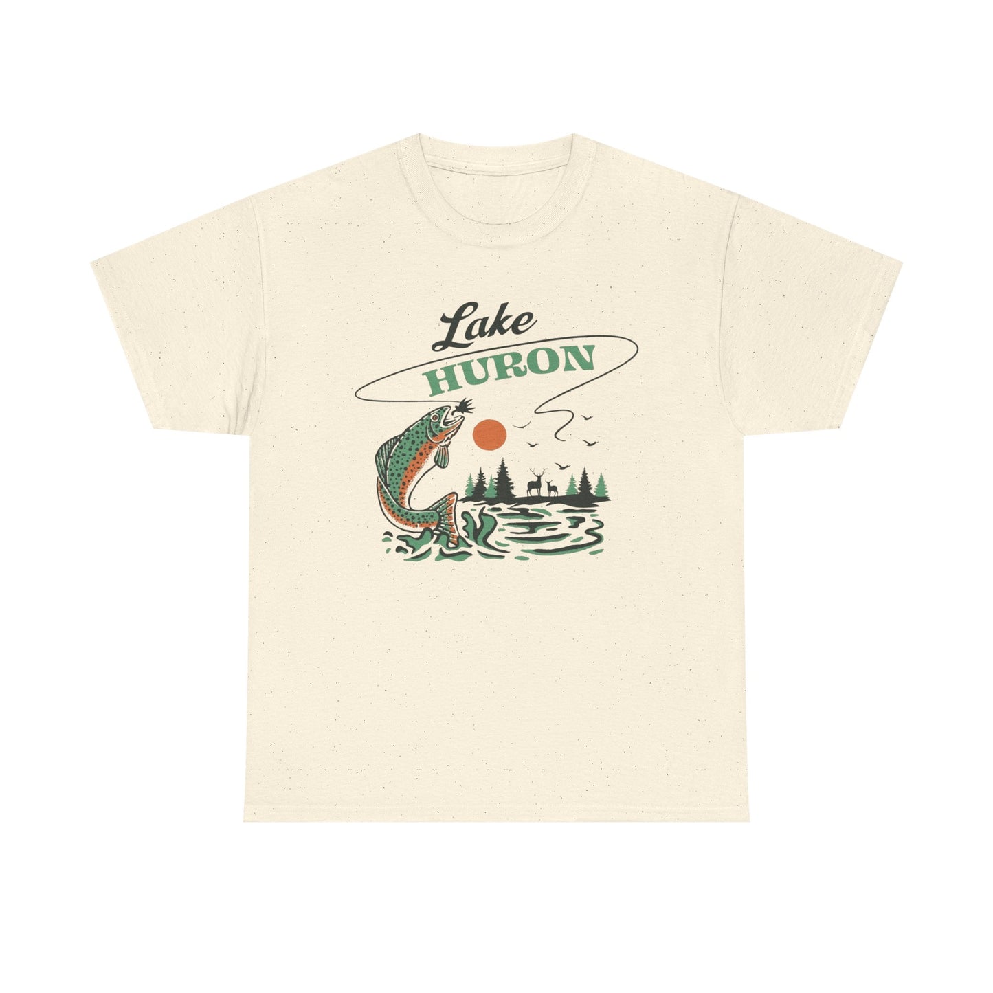 Lake Huron Graphic T Shirt Unisex Heavy Cotton Tee