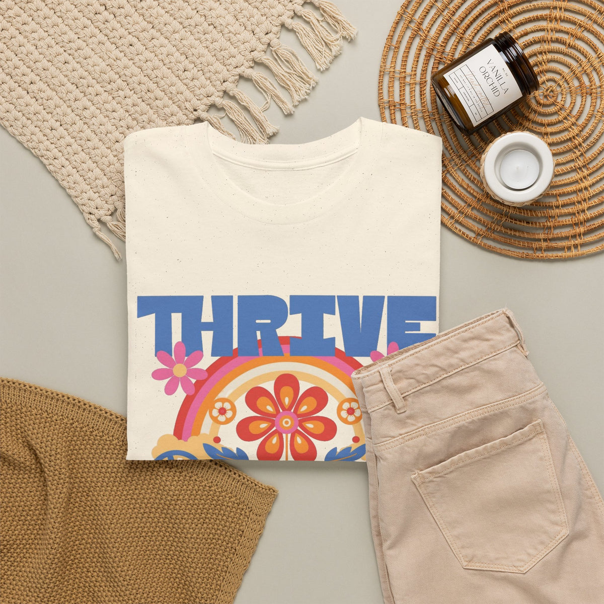 Thrive Wiser Graphic T Shirt Men's Retro Vibes Heavy Cotton Tee