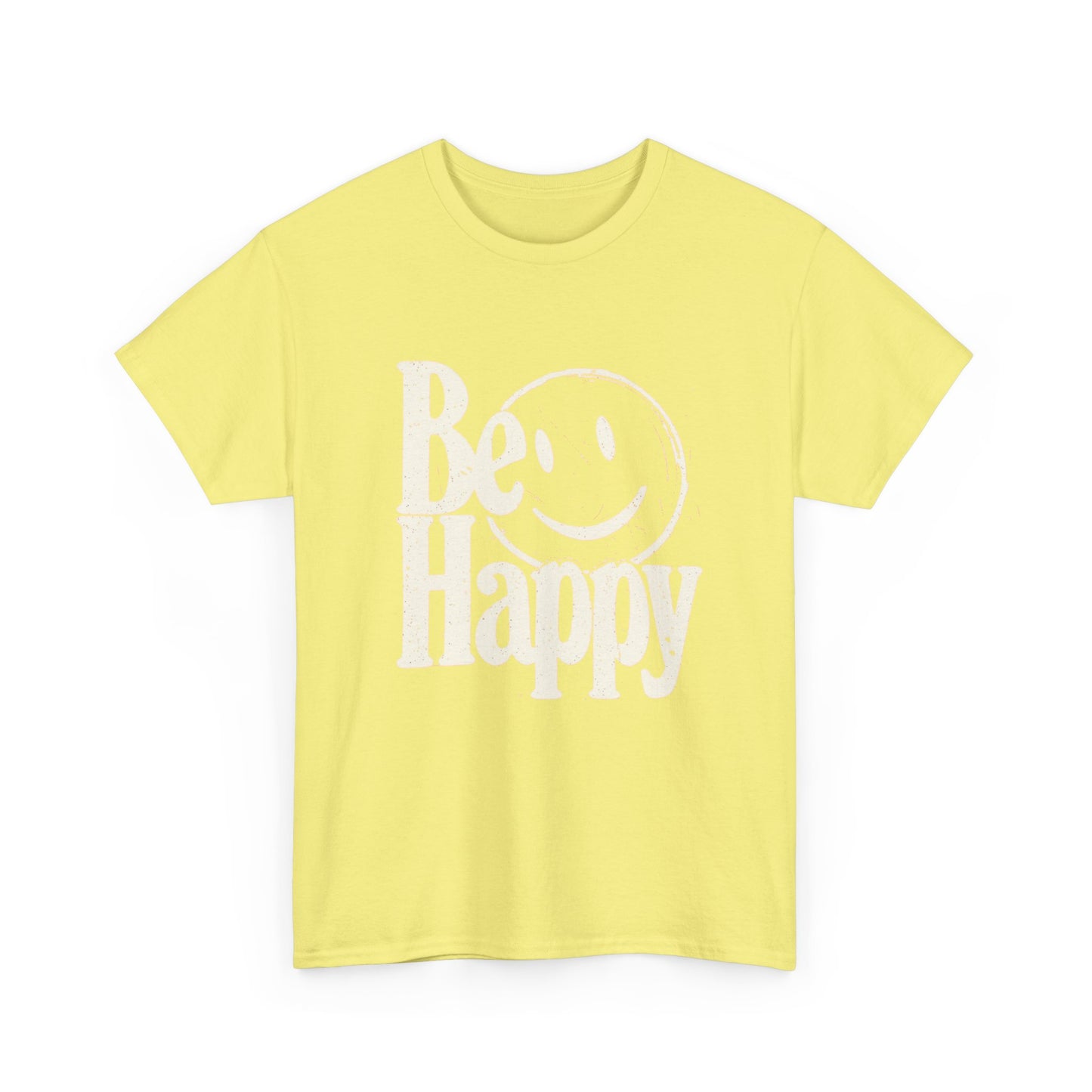 Be Happy Smiley Face Graphic T Shirt Unisex Cotton Tee - New Gift - Tee Retro