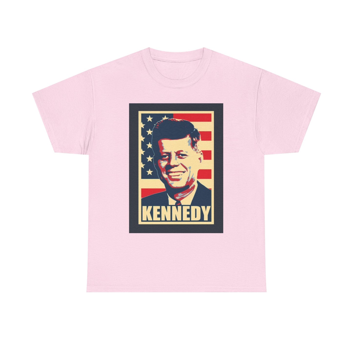 JFK Tshirt John F Kennedy American Flag President Unisex Heavy Cotton Tee