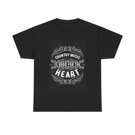 Country Music For The Heart Tshirt Hank Willie Strait Unisex Heavy Cotton Tee