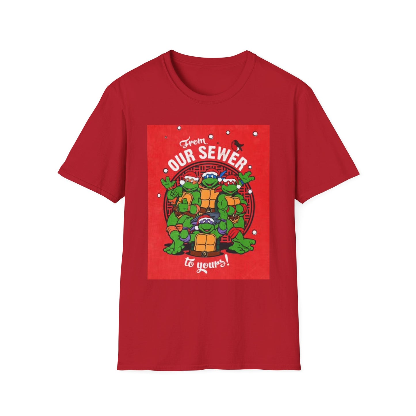 Christmas Turtles Graphic T Shirt Funny Retro Holidays Unisex Softstyle T-Shirt