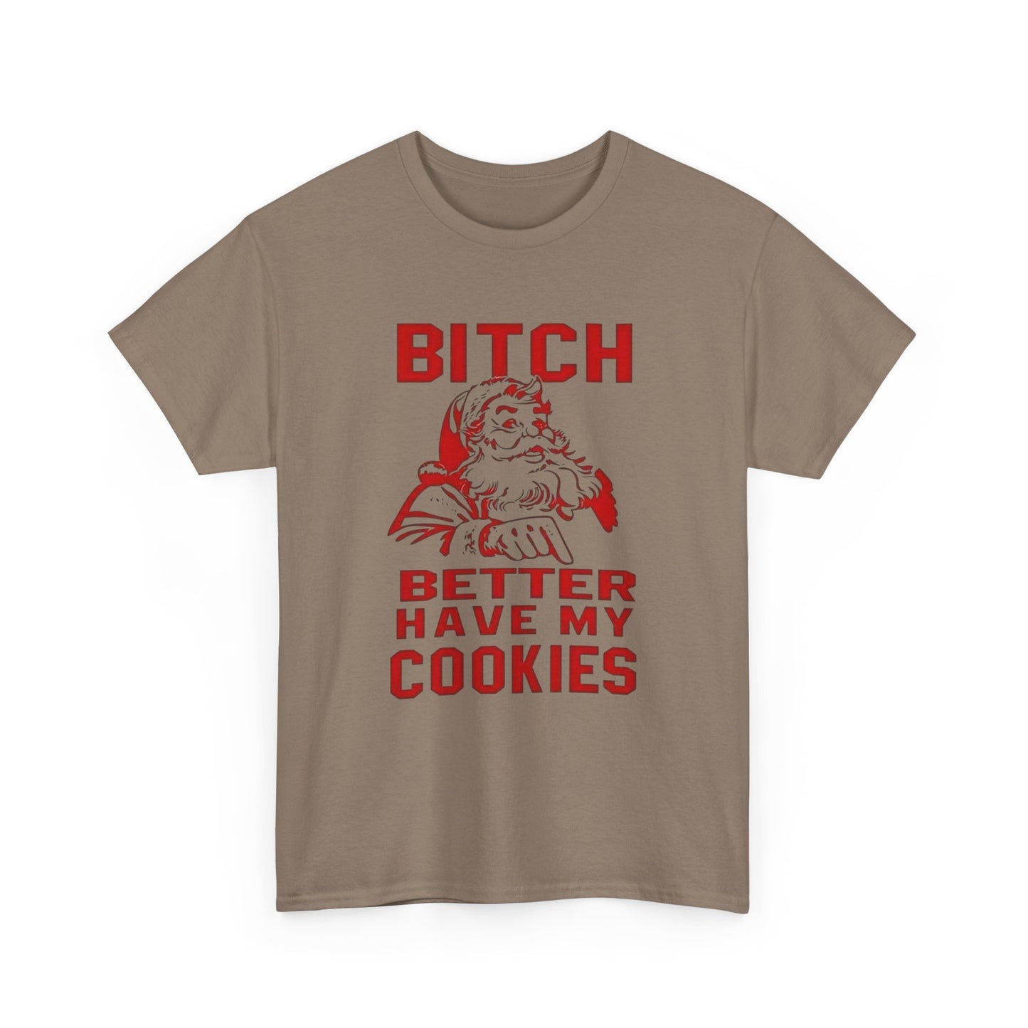 Santa Hilarious Cookies Jokes Christmas Graphic T Shirt Unisex Heavy Cotton Tee