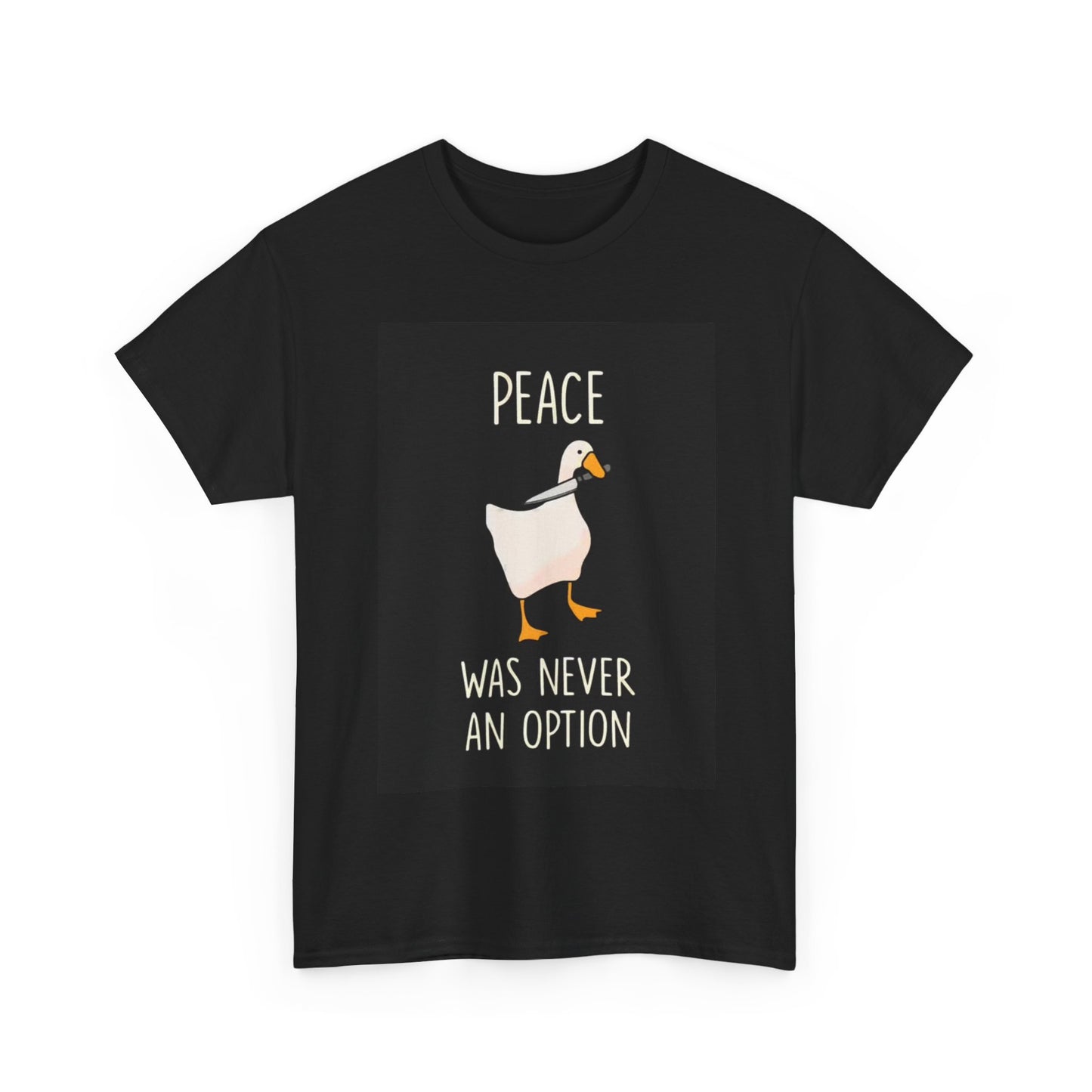 Funny Duck Tshirt Peace was never an Option Gift Uncle Unisex Heavy Cotton Tee