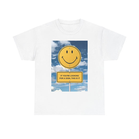 Be Happy Smiley Face Graphic T Shirt Funny Gift Unisex Heavy Cotton Tee