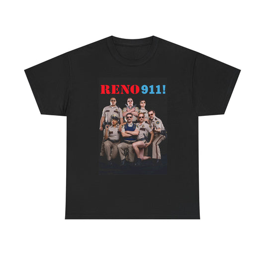 Reno 911 Tshirt Funny Tv Series Police Comedy Central Unisex Heavy Cotton Cast