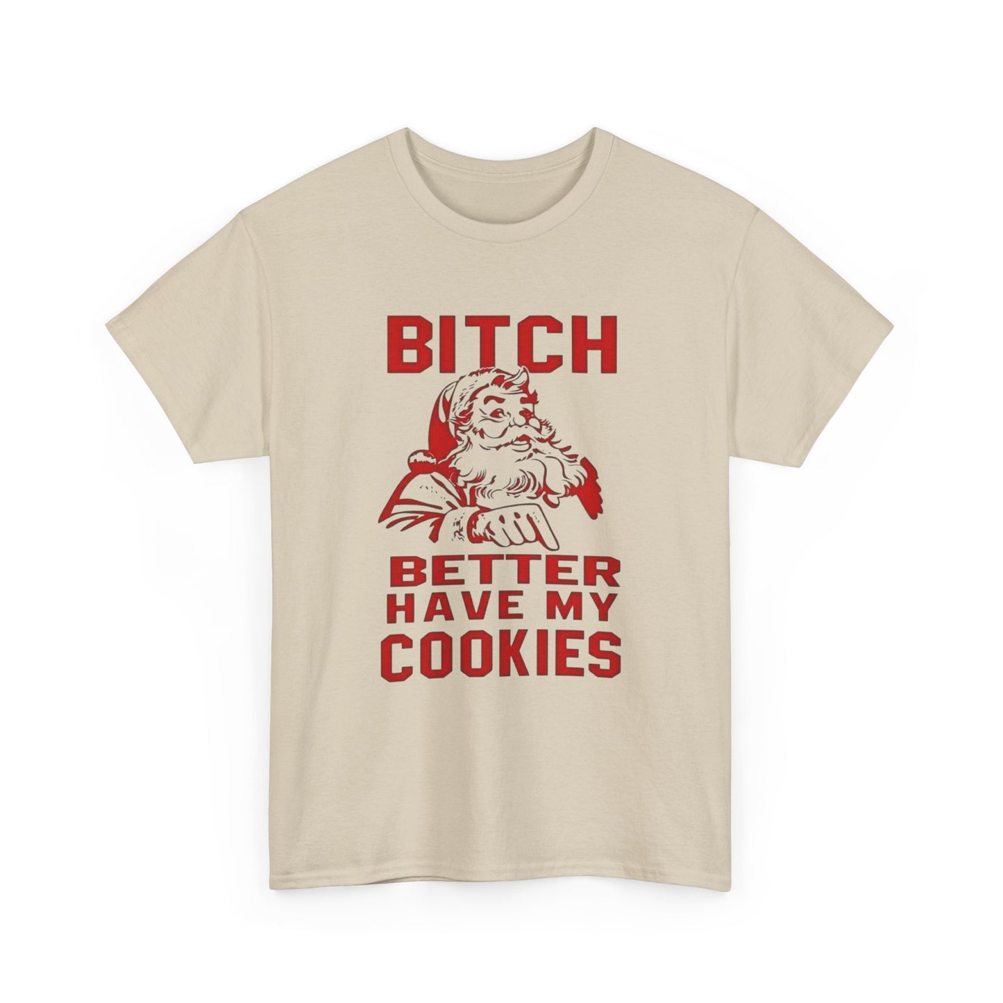 Santa Hilarious Cookies Jokes Christmas Graphic T Shirt Unisex Heavy Cotton Tee
