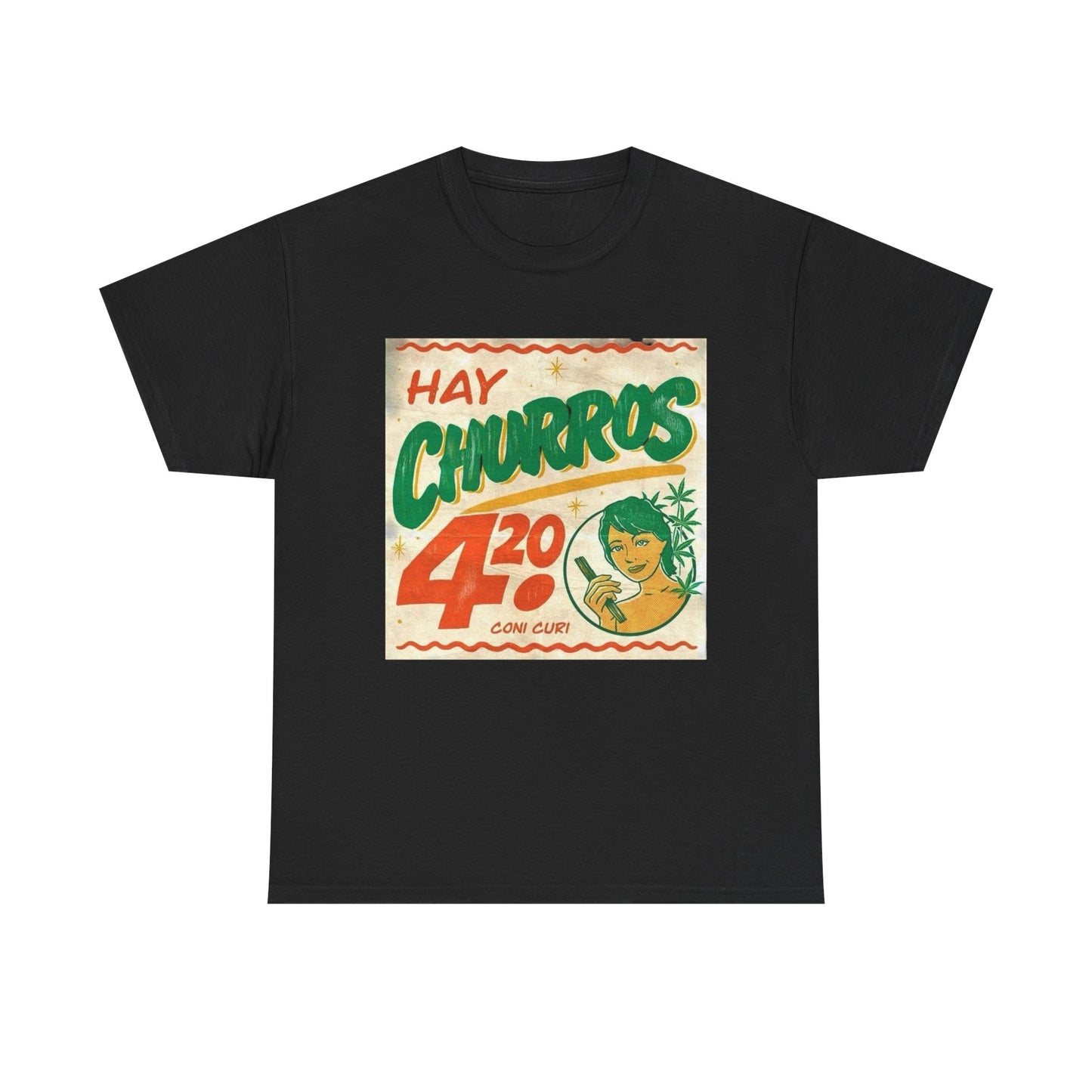 Hay Churros Funny Weed Vintage Graphic T Shirt Unisex Heavy Cotton Tee Gift