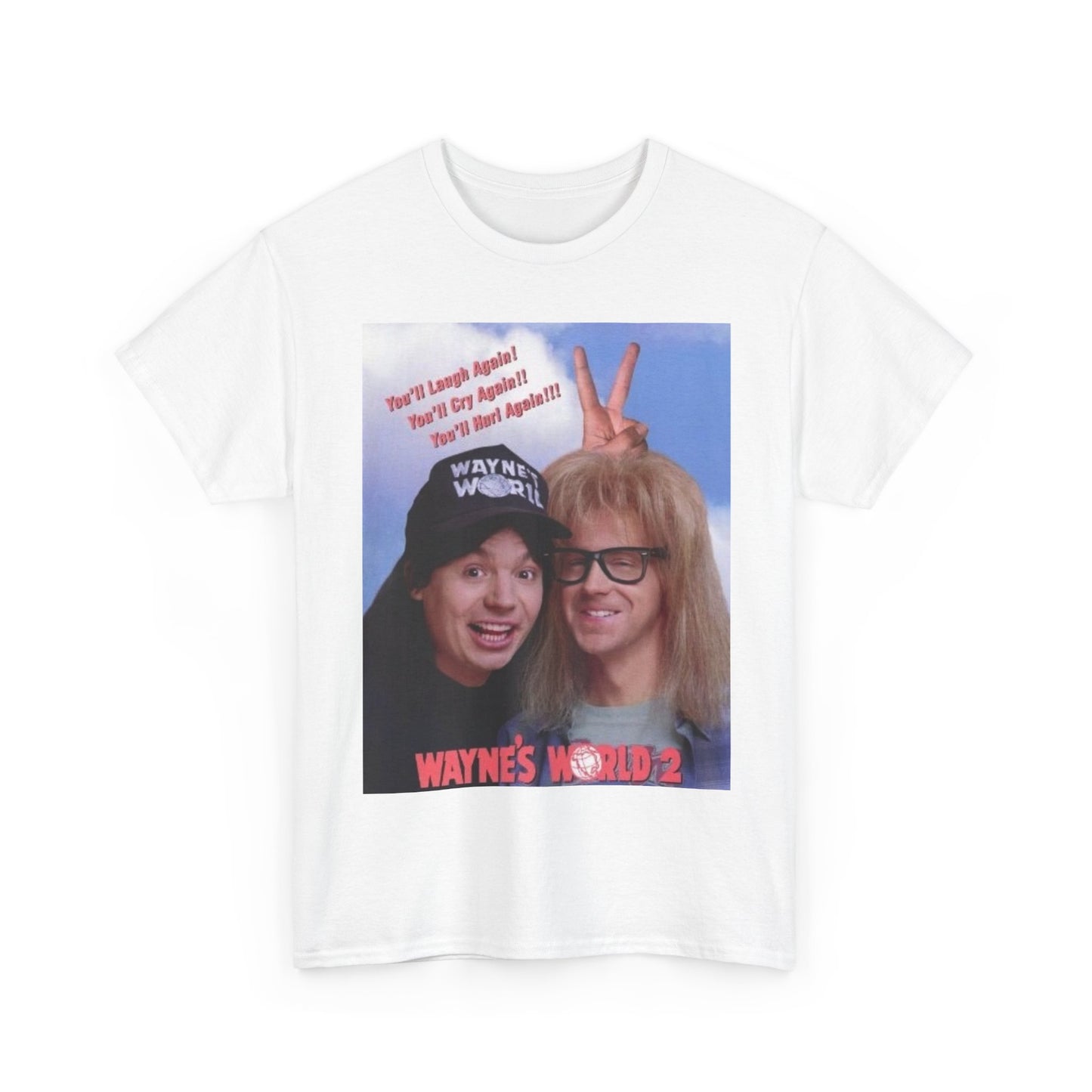 Waynes World Tshirt Vintage movie Retro Comedy Unisex Heavy Cotton Tee