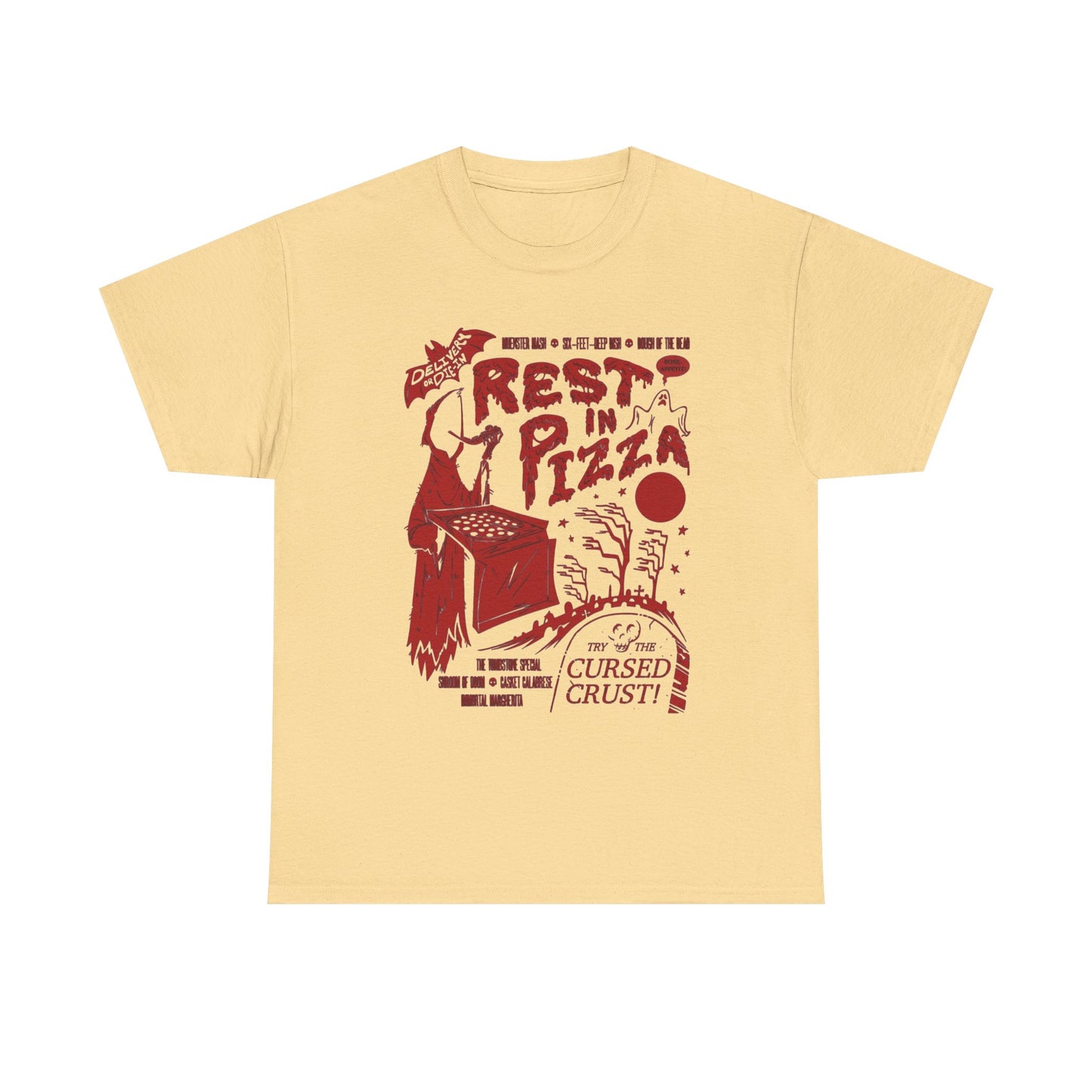 Rest In Pizza Graphic T Shirt NEW Unisex Heavy Cotton Tee