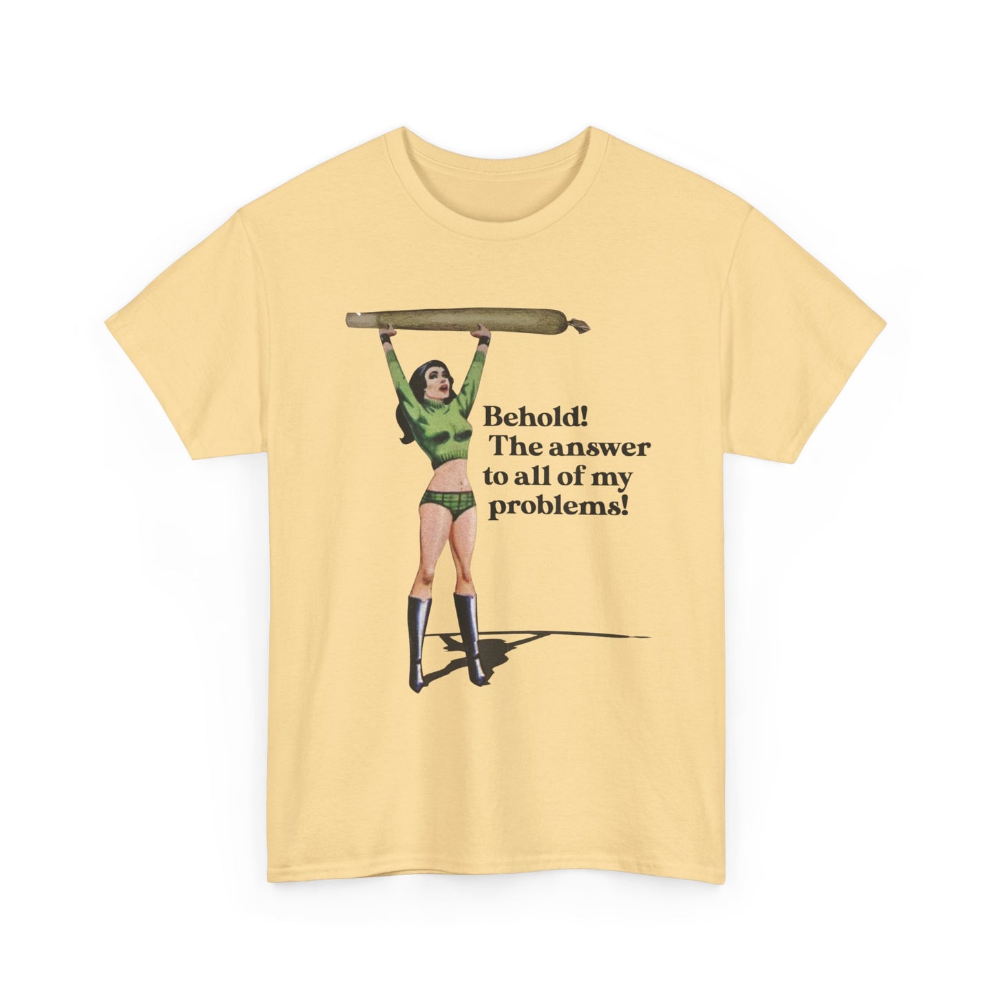 The Answer To All My Problems Weed Graphic T-Shirt Womens Comfy Cotton Tee NEW