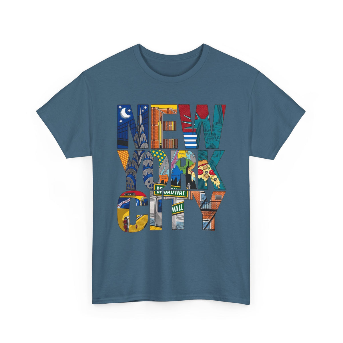 New York City Art Graphic T Shirt Men's Classic Retro Heavy Cotton Tee