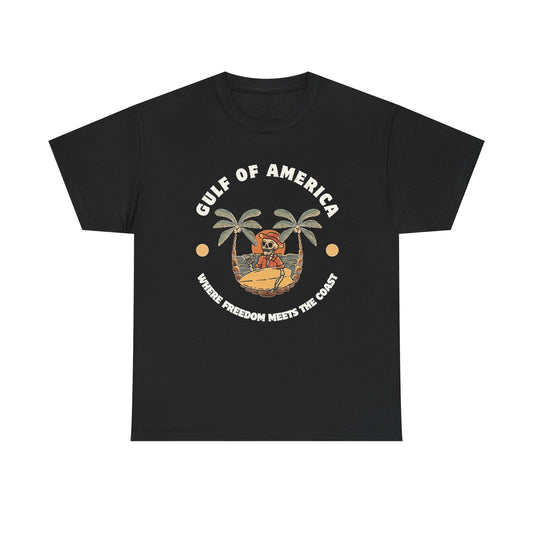 Gulf Of America T Shirt Freedom Trump Musk New Unisex Heavy Cotton Tee