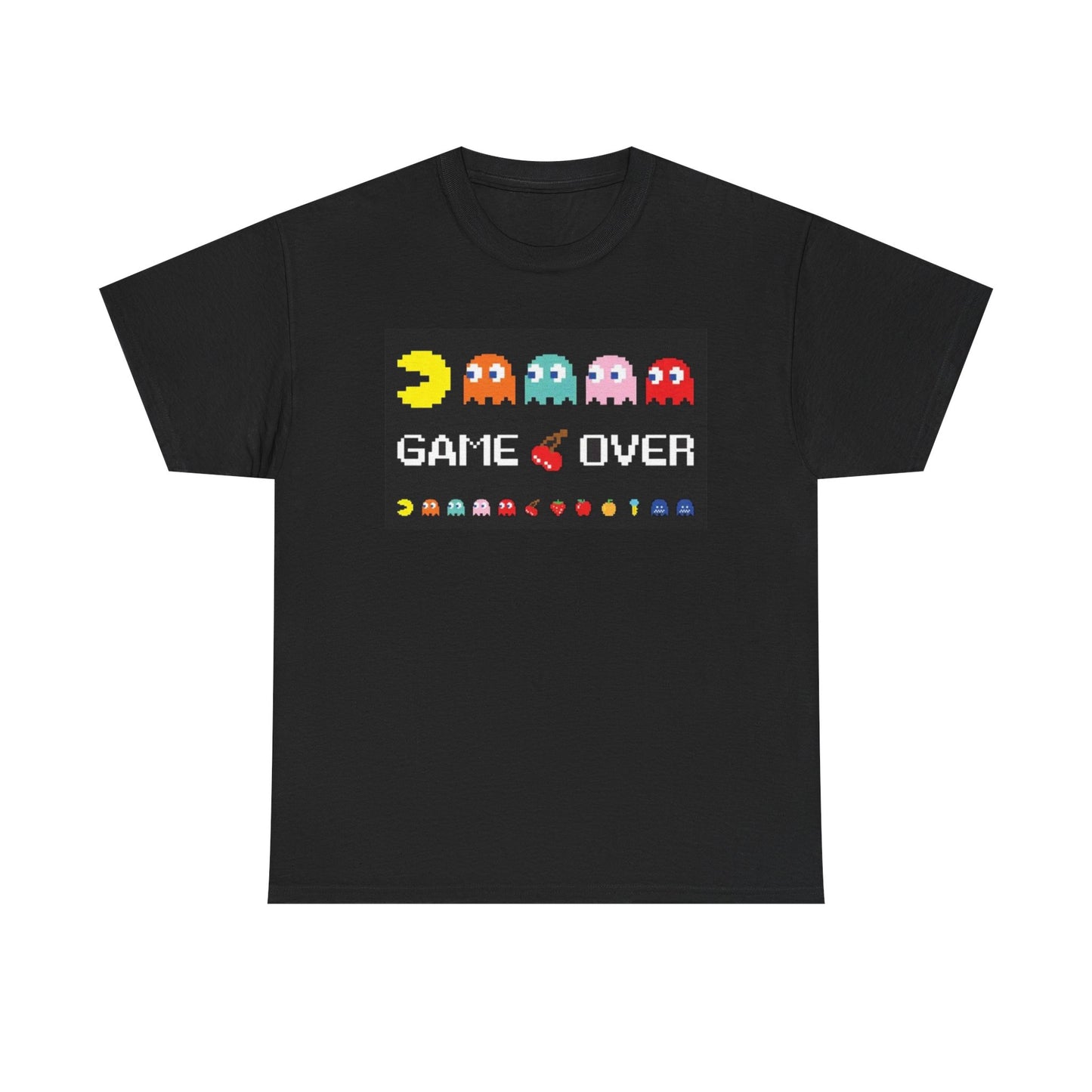 Game Over Pacman Tshirt Retro Arcade Gaming Graphic Unisex Heavy Cotton Tee