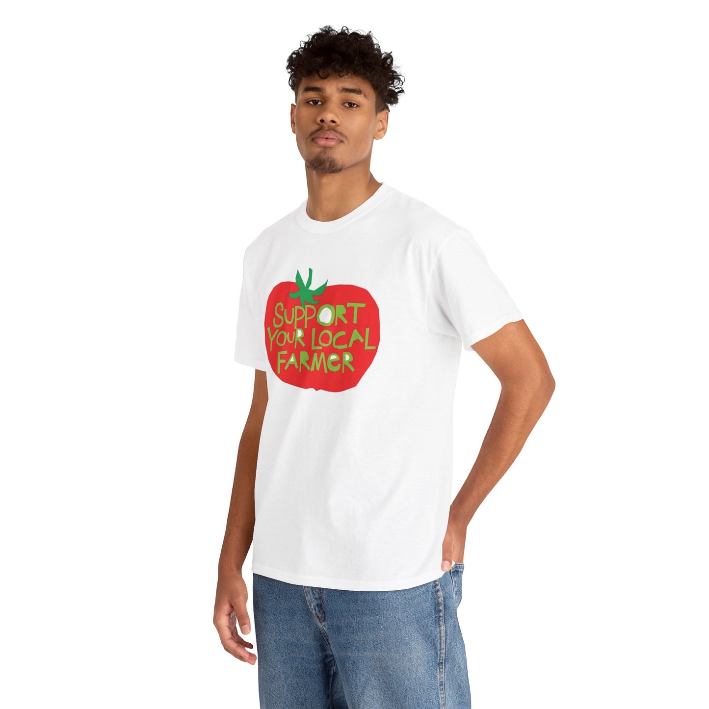 Support Your Local Farmer Graphic T Shirt Men's Heavy Cotton Tee