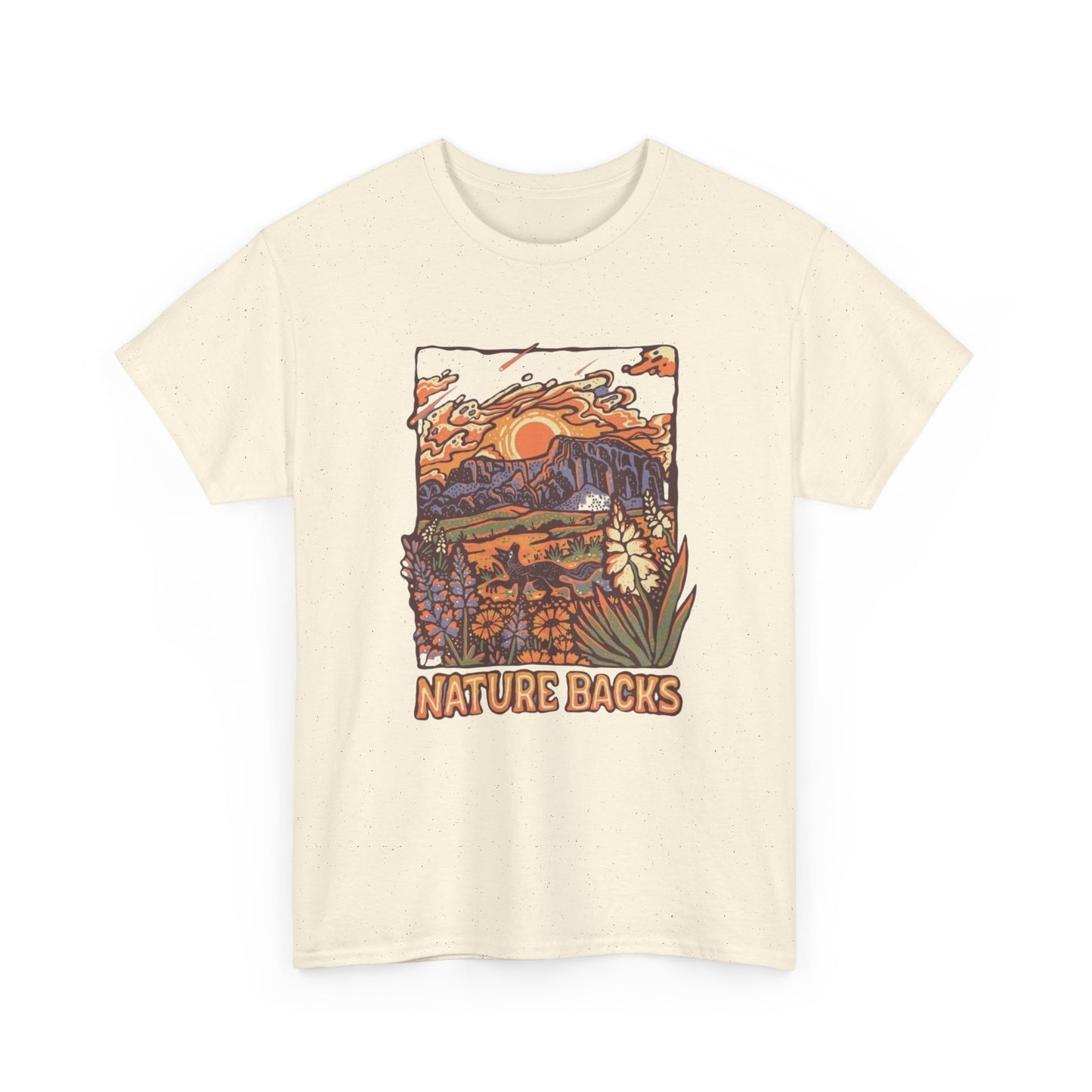 Nature Backs Graphic T Shirt Unisex Heavy Cotton Tee