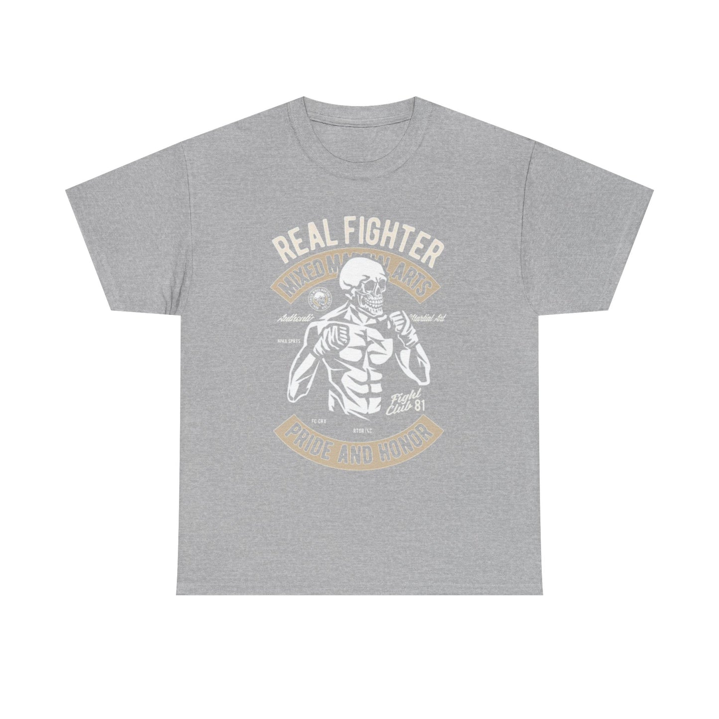 Real Fighter MMA Graphic T Shirt Boxing GYM Unisex Heavy Cotton Tee