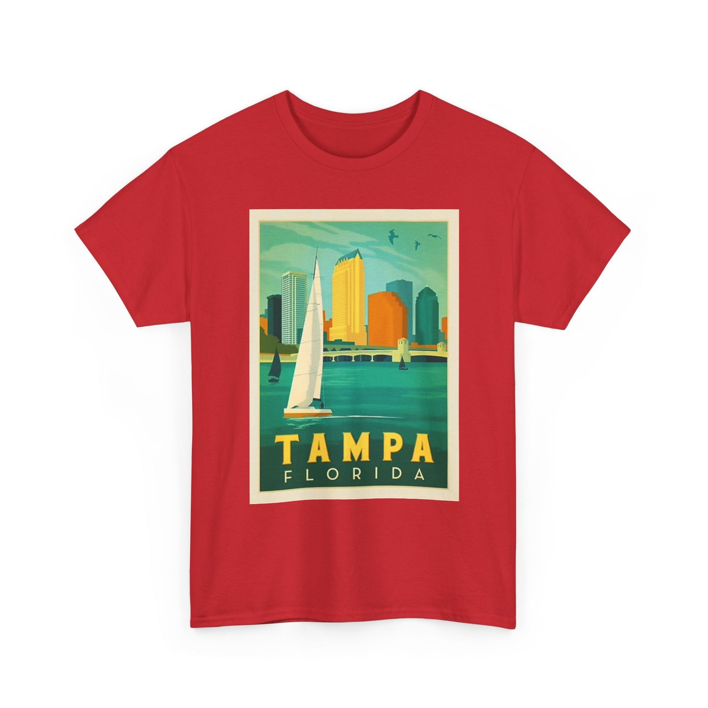 Tampa Florida Graphic T Shirt Vintage Sailing Beach Unisex Heavy Cotton Tee