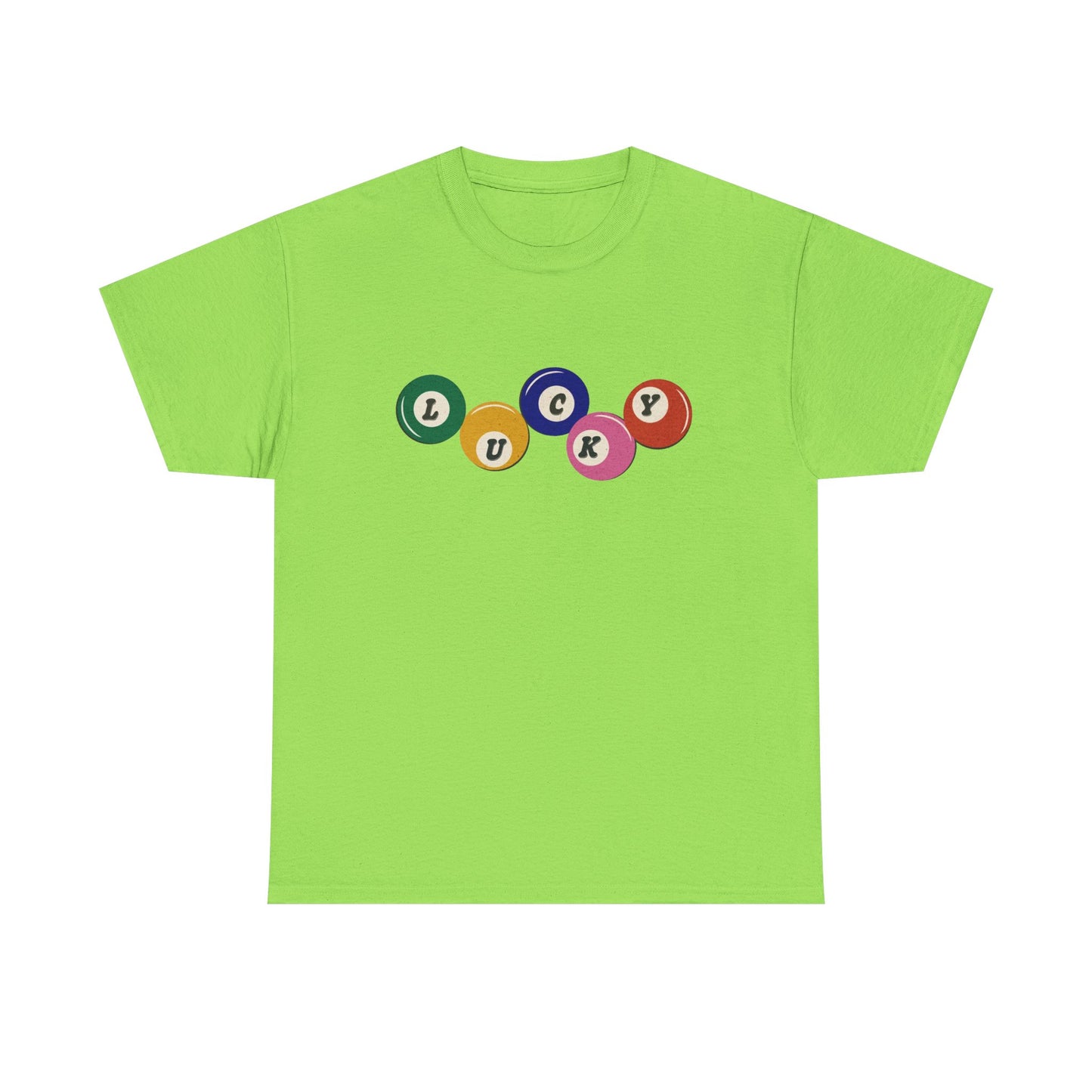 Lucky Pool Balls Retro Graphic T Shirt Men's Heavy Cotton Tee