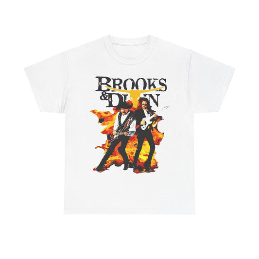 Brooks and Dunn Shirt vintage fire graphic country Unisex Heavy Cotton Tee