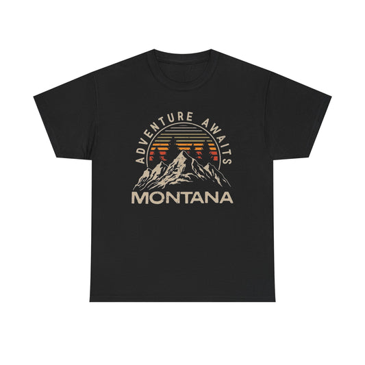 Adventure Awaits In Montana Graphic T Shirt NEW Adult Tee
