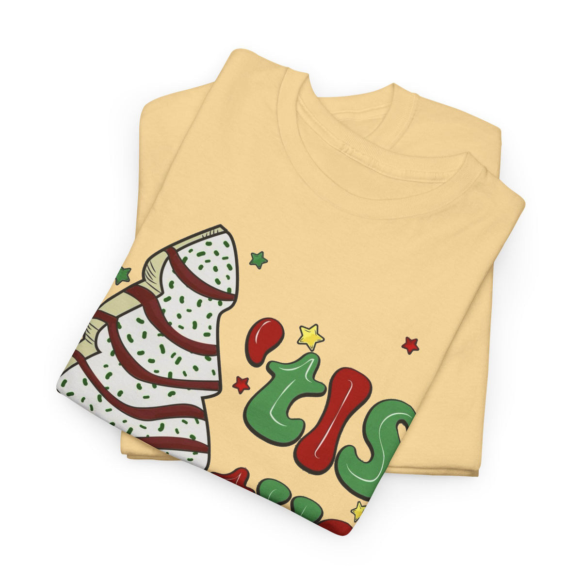 Tis the Season Christmas Tree T-Shirt Men's Graphic Tee Funny Cakes