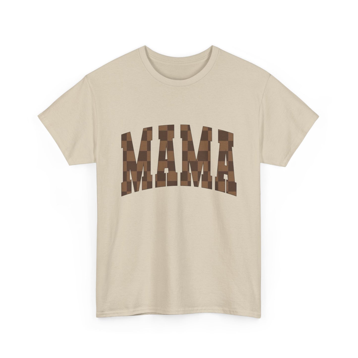 Mama Brown Checkered Pattern Graphic T Shirt NEW ADULT